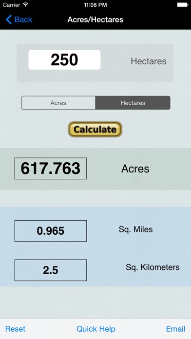 Hectare, Miles, Kilometers, & Roofing Converter Screenshot 2