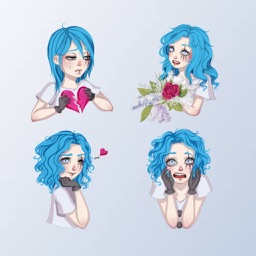 Blue Hair Girl Emojis