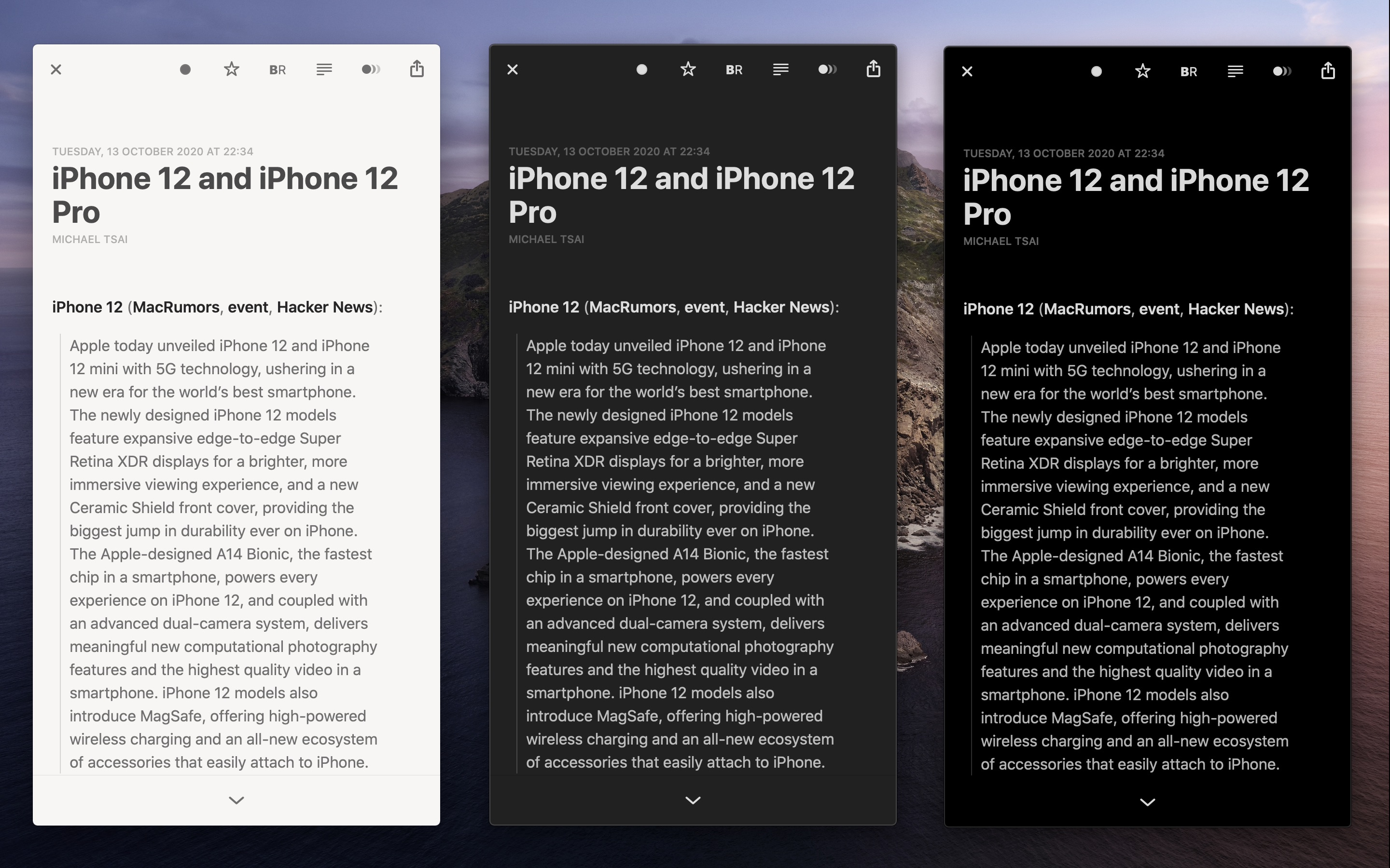 Screenshot do app Reeder 5.
