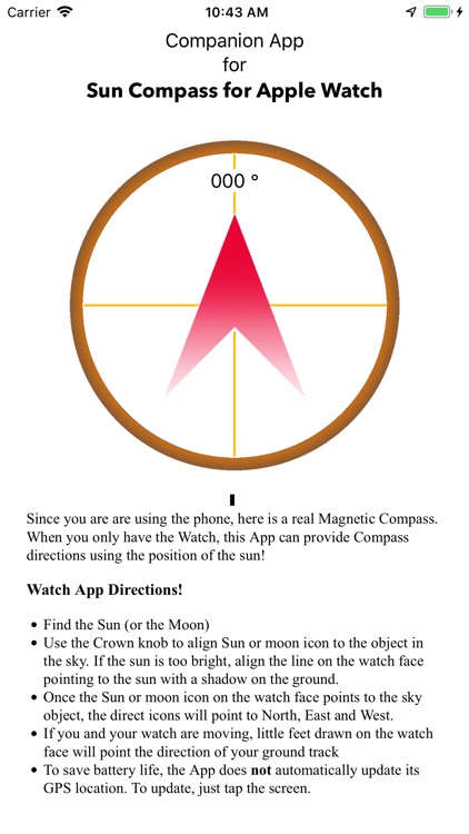 Sun Compass for Watch