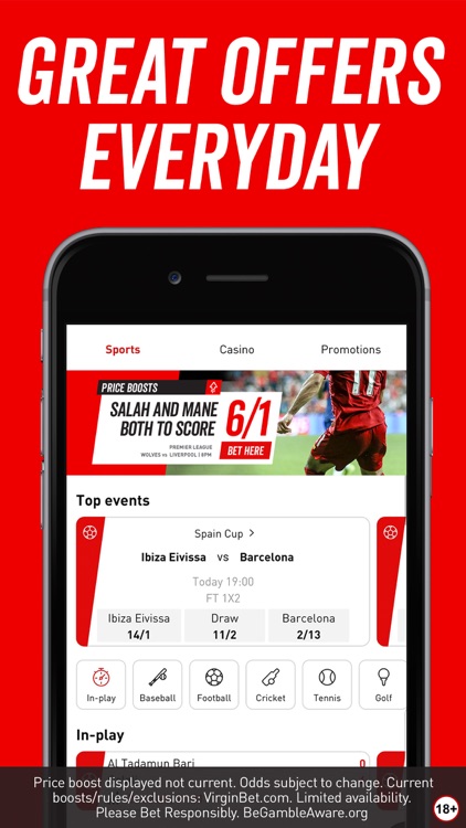 Virgin Bet: Sports Betting App screenshot-0