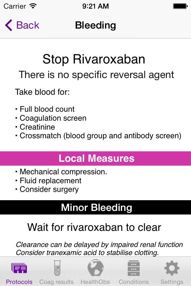 Managing Rivaroxaban screenshot 3