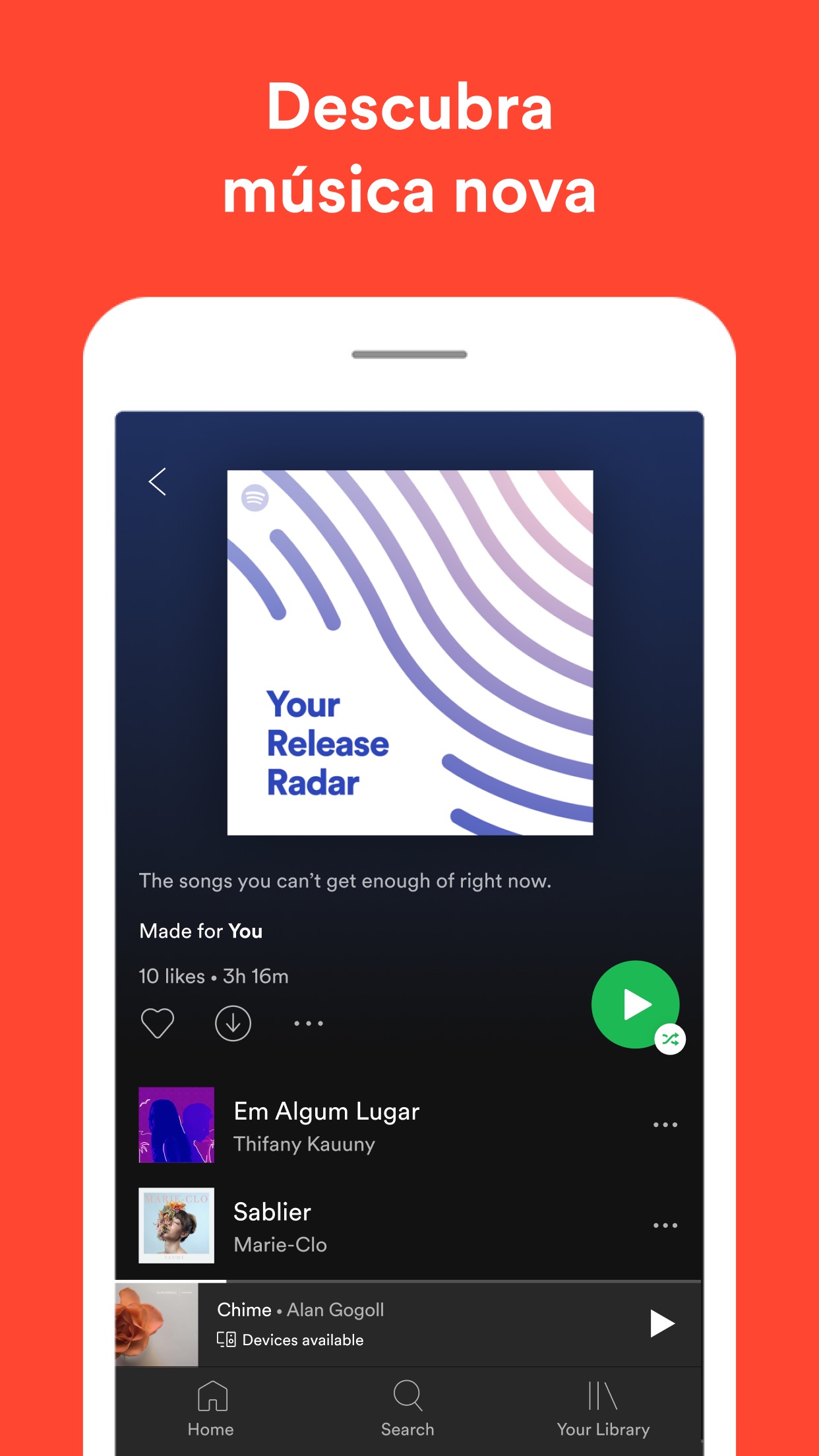 Screenshot do app Spotify - Música e Podcasts