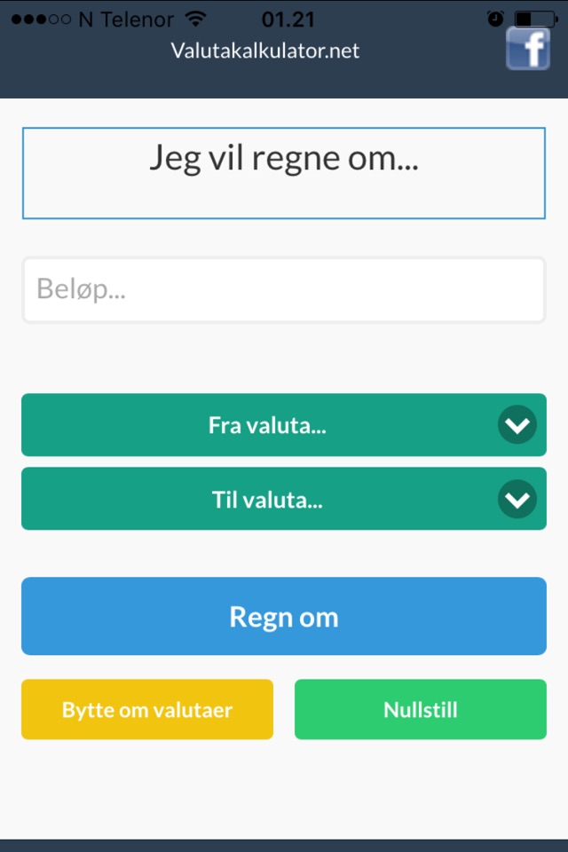 Valutakalkulator.net screenshot 2