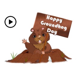 Animated Groundhog Day Sticker