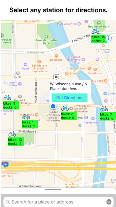 Bike Stations Milwaukee screenshot 2