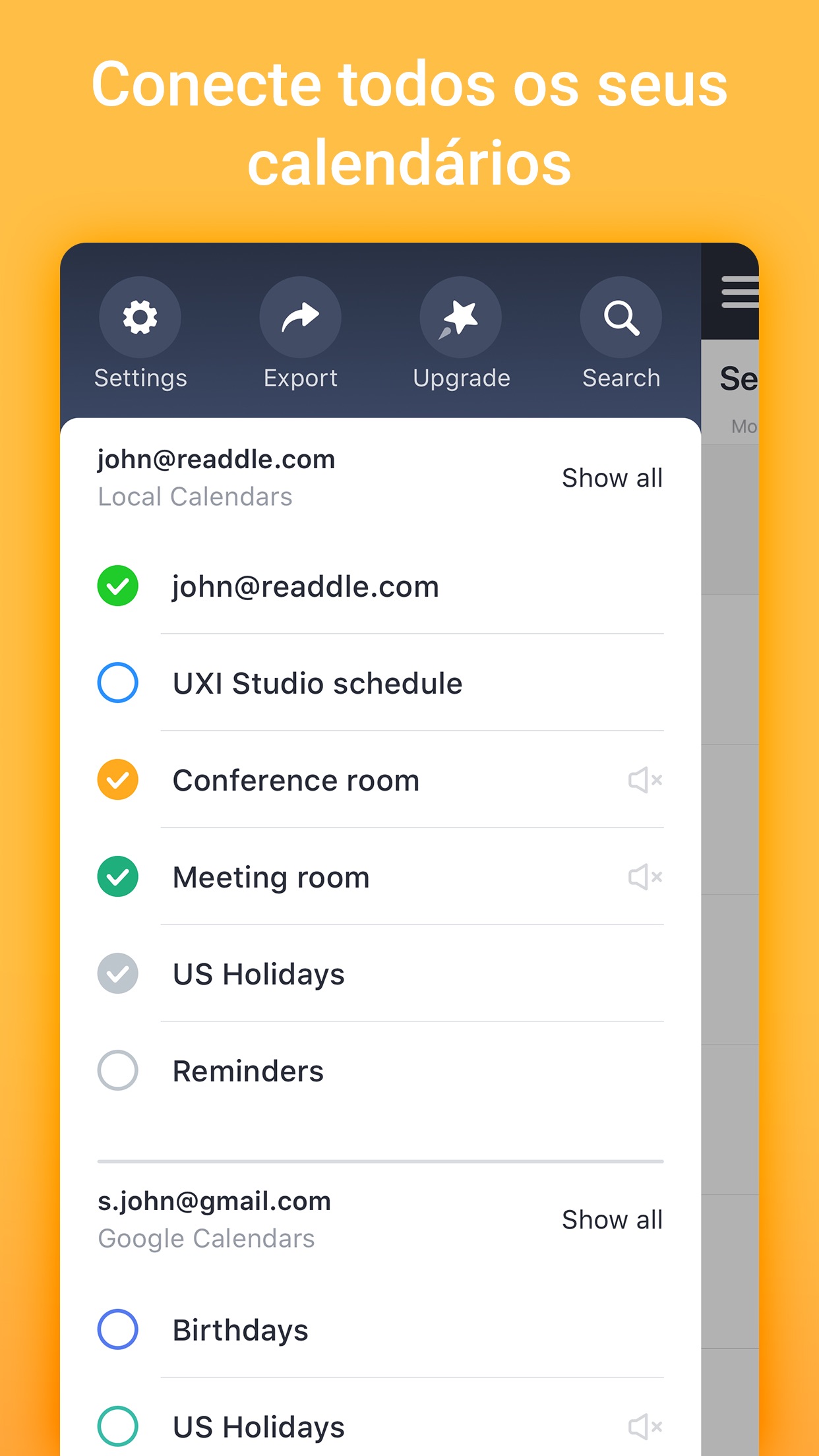 Screenshot do app Calendars 5 da Readdle