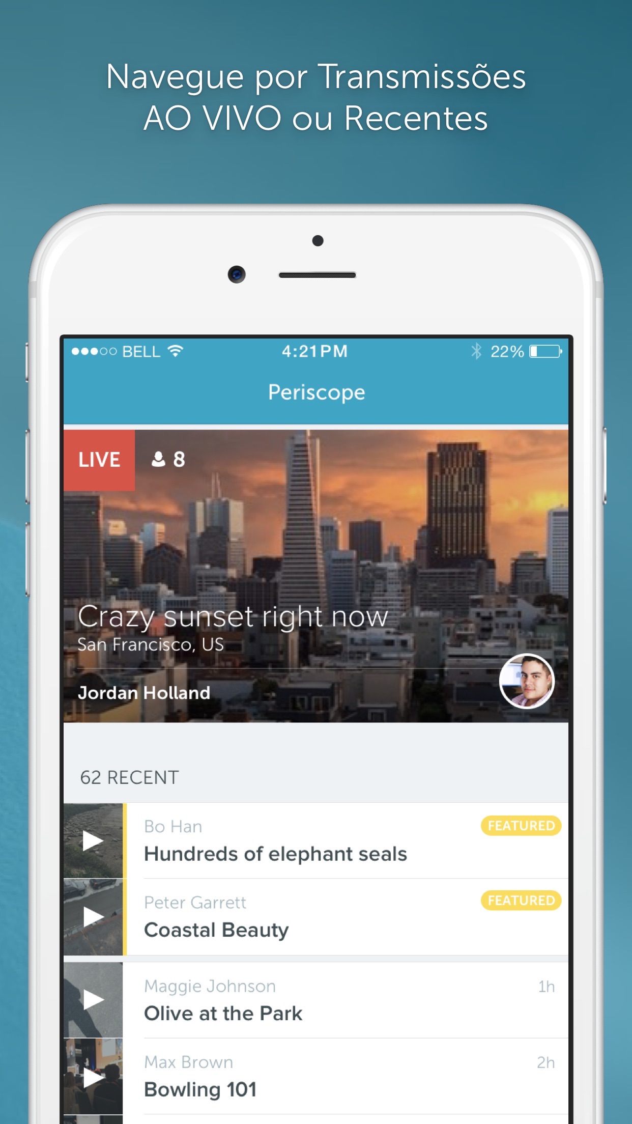 Screenshot do app Periscope
