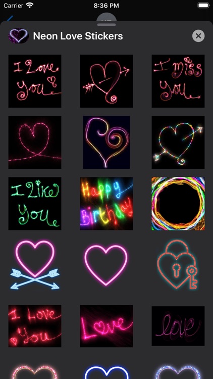 Love Heart Neon Stickers