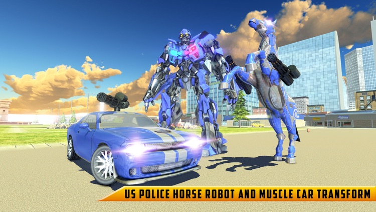 Police Robot Car - Horse games screenshot-5