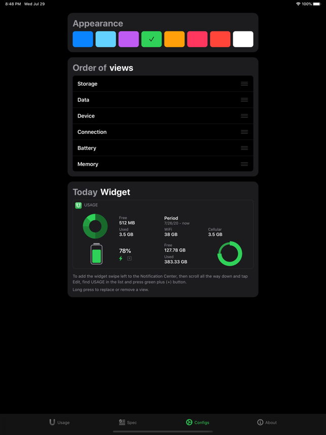 ‎Usage Widgets Screenshot