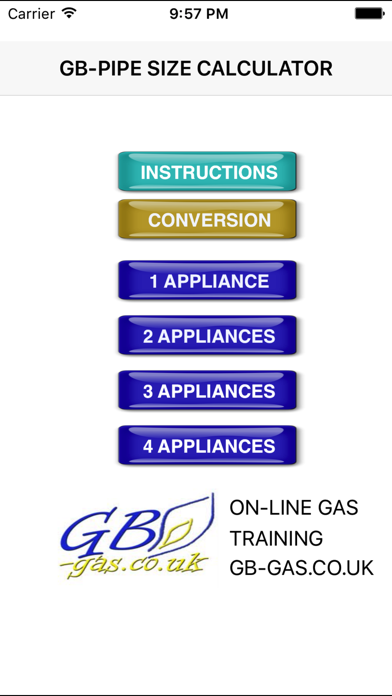 How to cancel & delete GB Gas Pipe Sizing Calculator from iphone & ipad 1