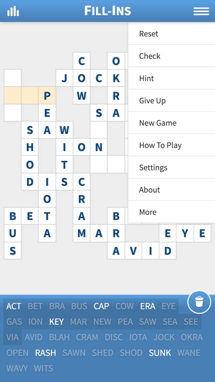Fill Ins · Word Fit Puzzle