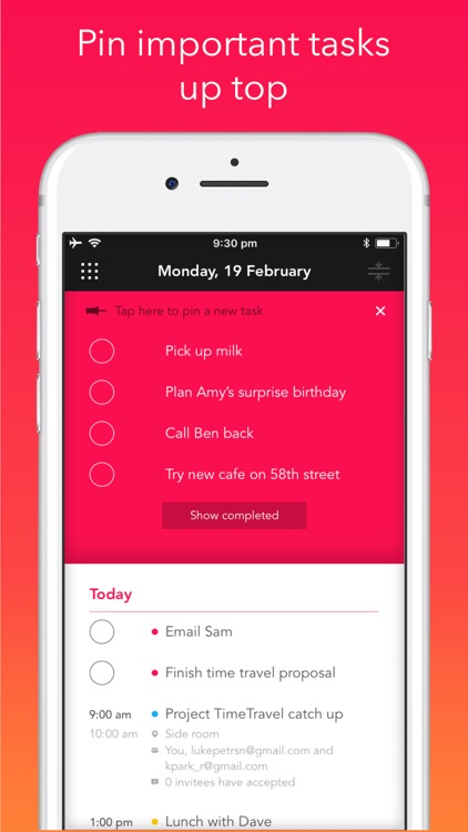 Rooster: Daily Planner, Agenda
