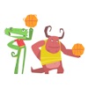 Basketball Animated Sticker .