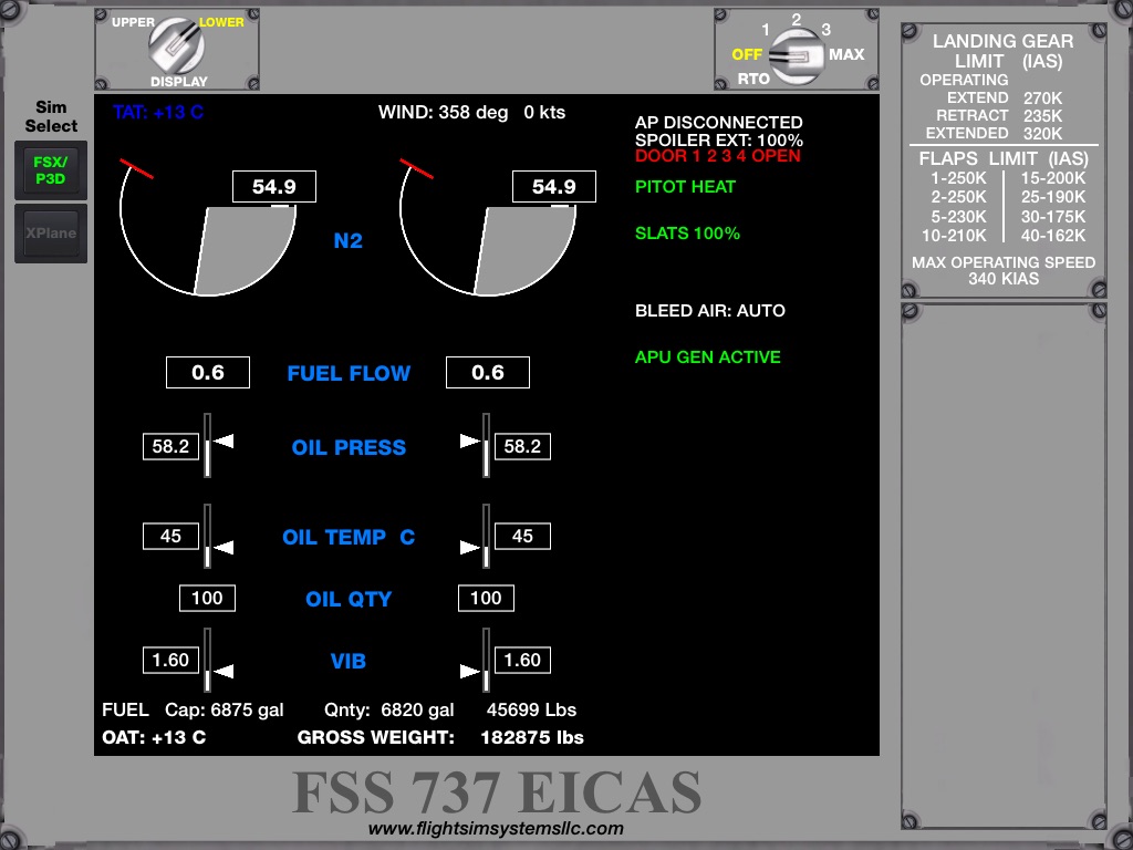 FSS 737 EICAS screenshot 3