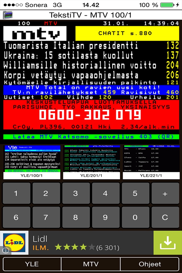 TekstiTV screenshot 2