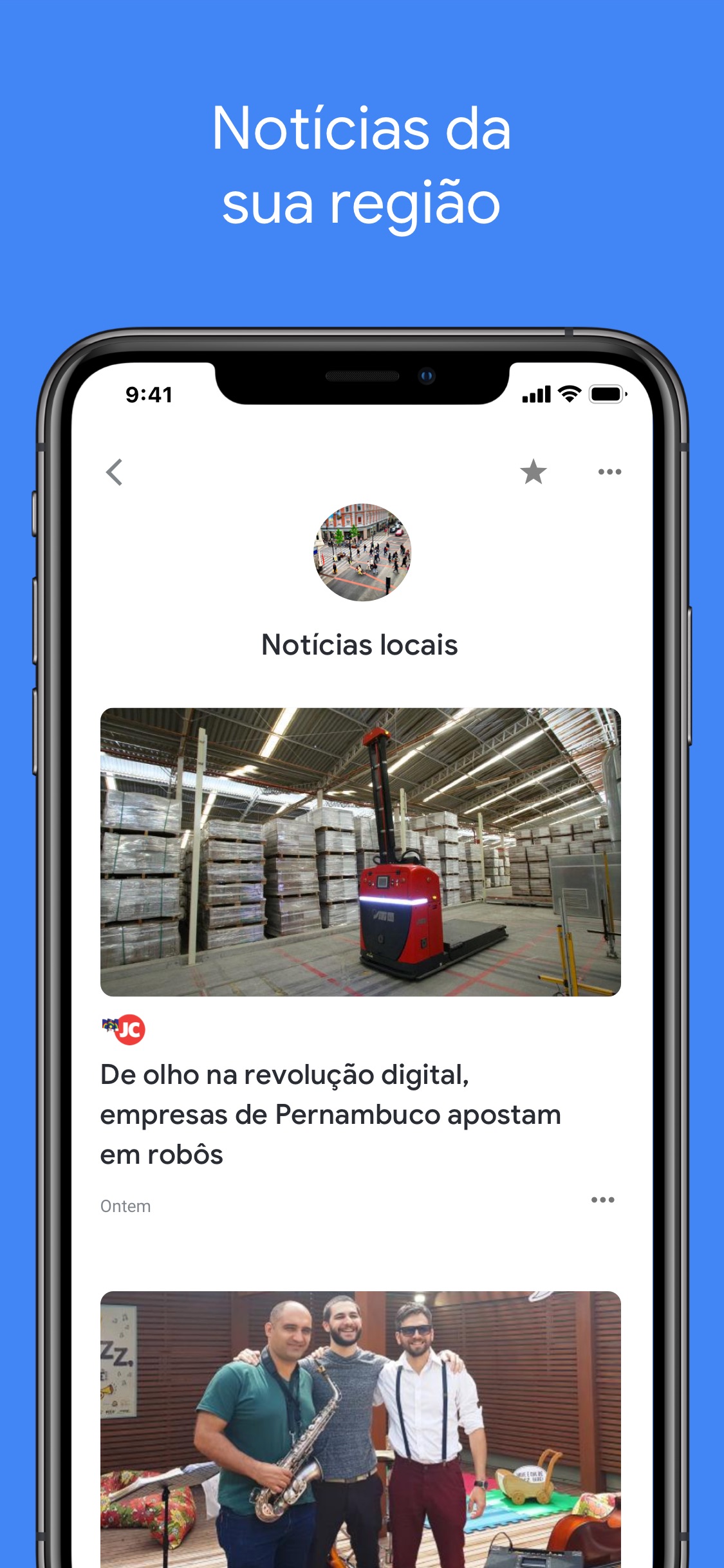 Screenshot do app Google Notícias