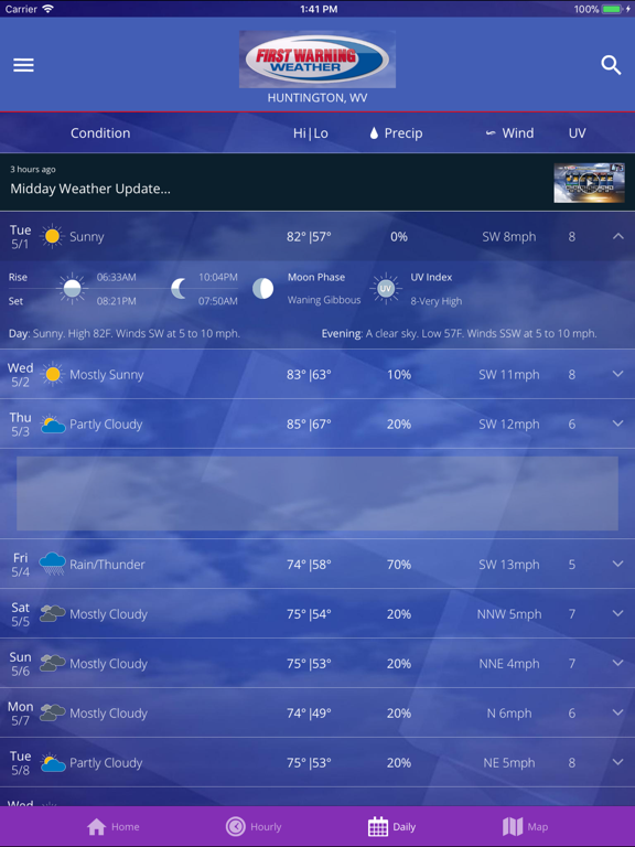 WSAZ Weather screenshot