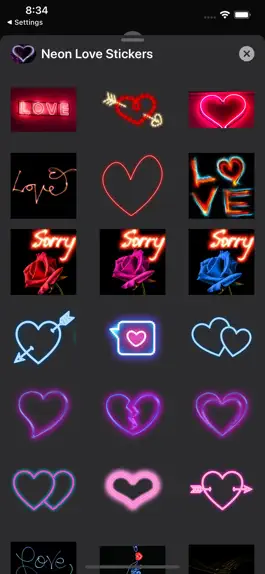 Game screenshot Love Heart Neon Stickers hack