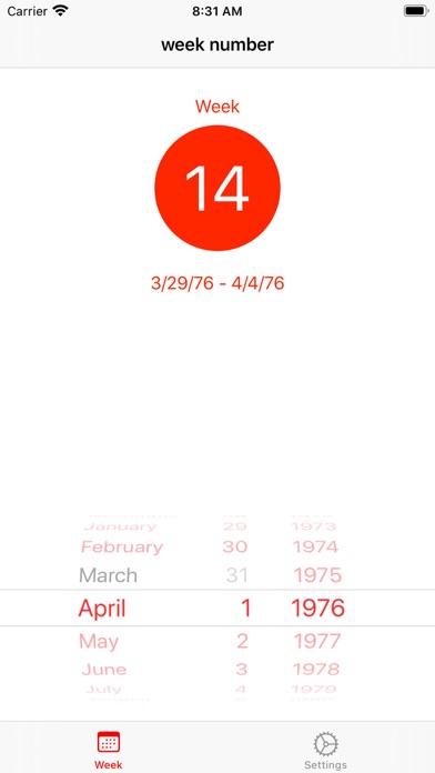 Calendar weeks for your watch screenshot 2