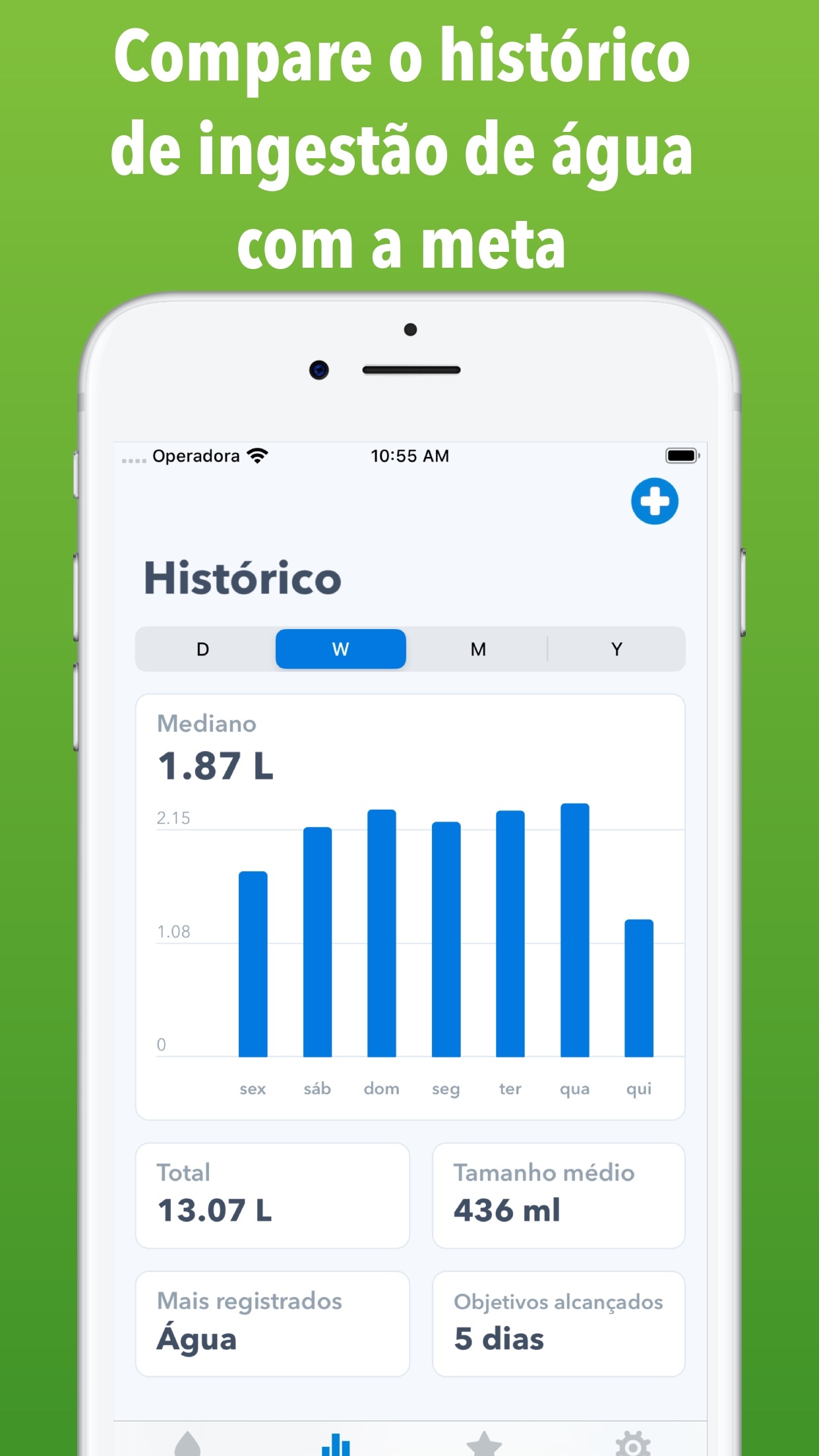 Screenshot do app WaterMinder