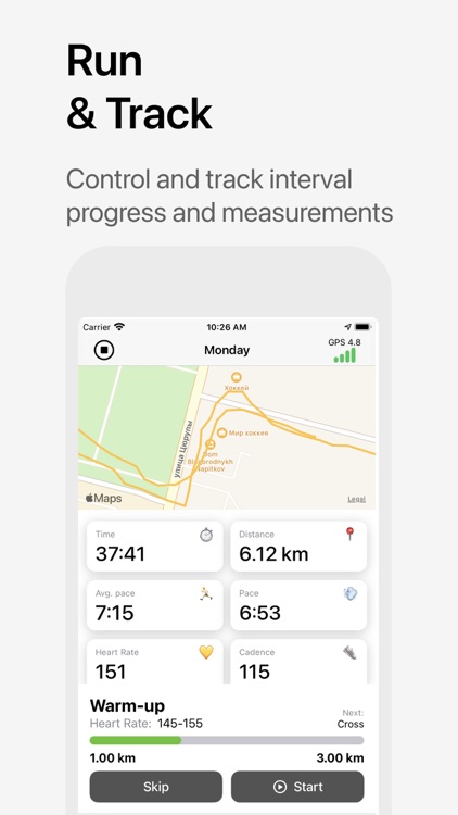 Run tracker: interval timer