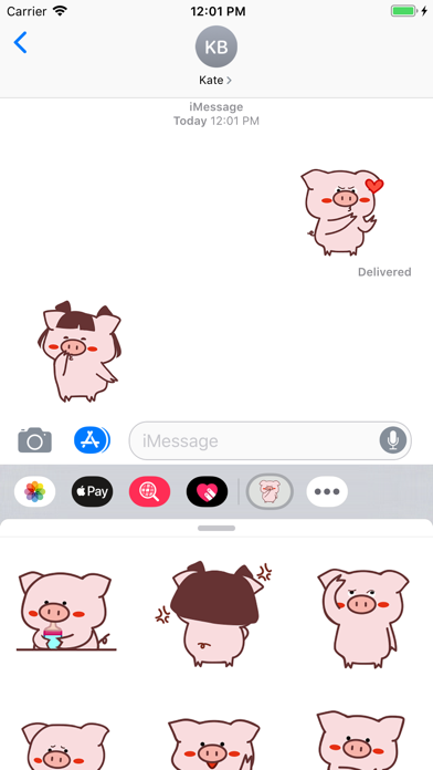 Pink Pig Animated Stickers screenshot 3