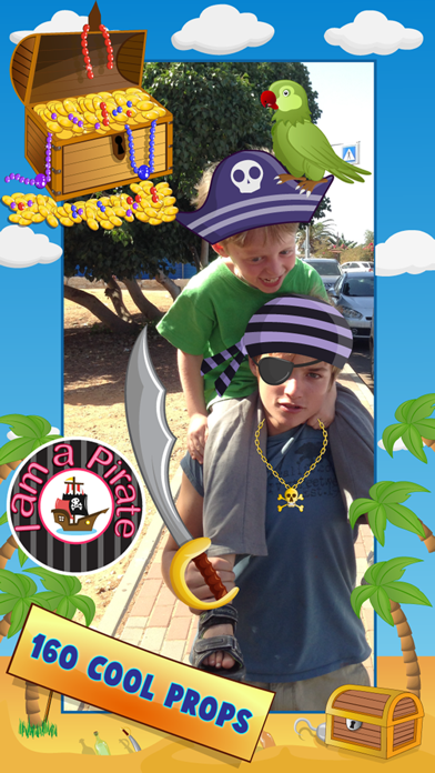 Cool guy photo booth – Baseball, football games, pirates, ninjas and more fun dress up props and stickers editor activity for kid and boys Screenshot 1