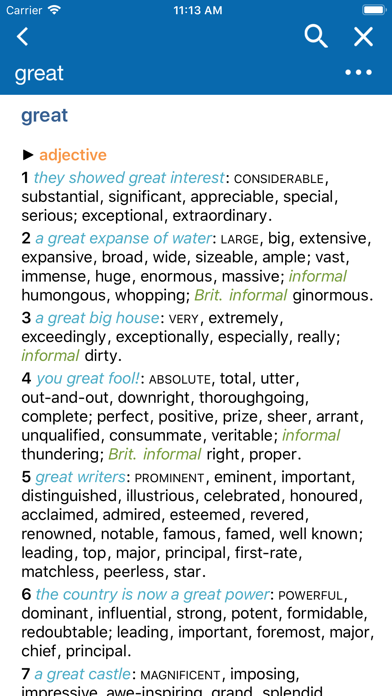 Oxford Concise Thesaurus Screenshot 1