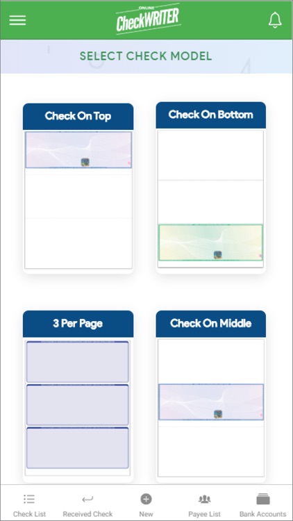 OnlineCheckWriter app