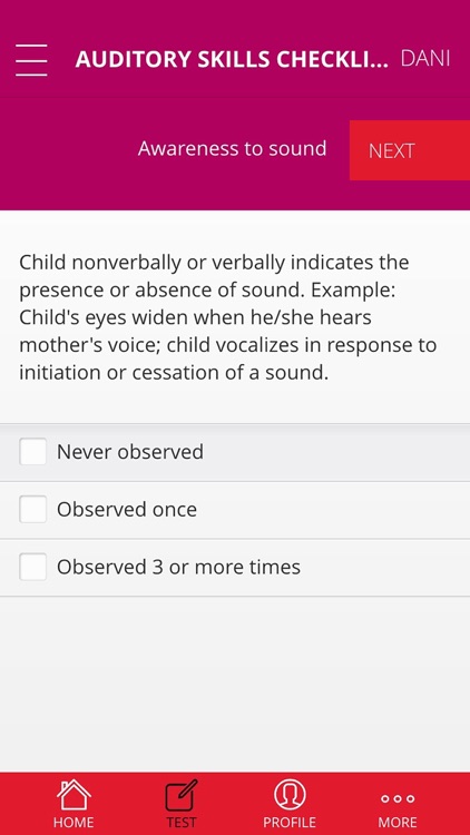 Auditory Skills Checklist Lite