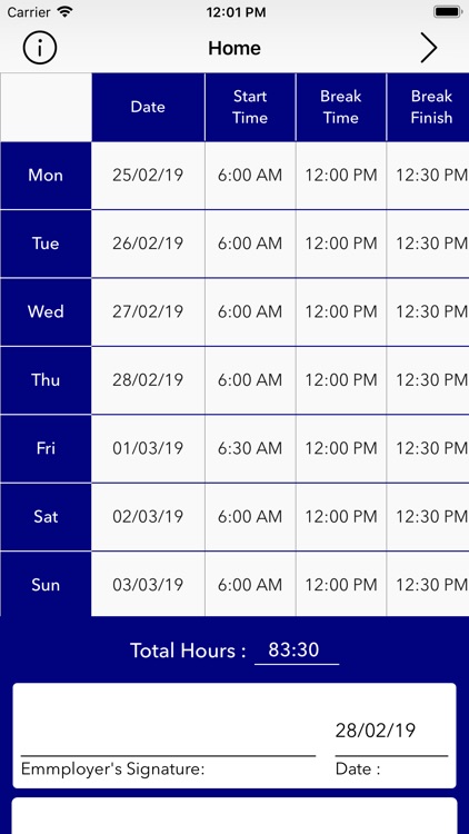 Timesheet Manager - App