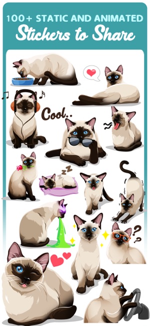 Siamese Cats Emoji Sticker(圖2)-速報App