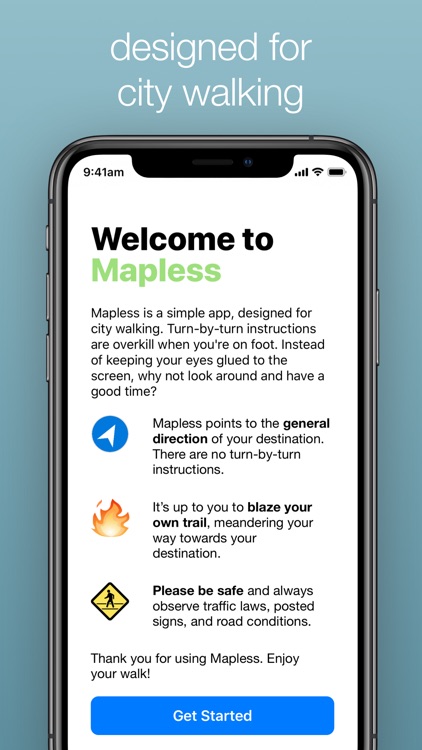 Mapless Walking Directions screenshot-3