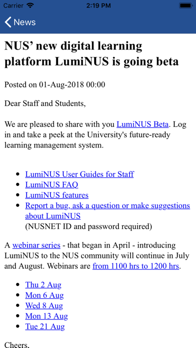 LumiNUS - CIT screenshot 4