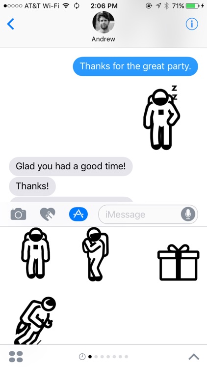 Animated Astronaut Stickers