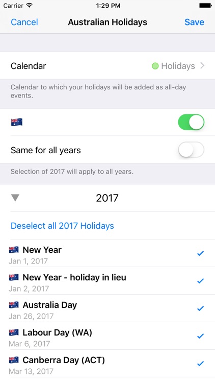Australian Holidays
