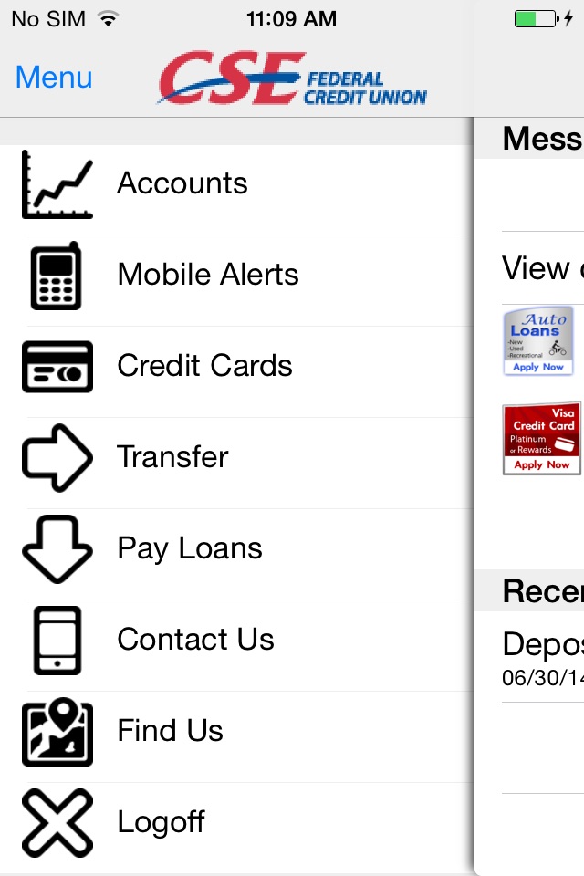 CSEFCU iBranch screenshot 2