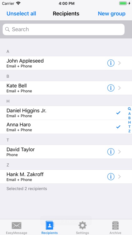 Easy Message LITE - Mass Text screenshot-3