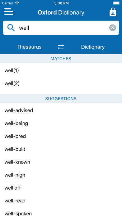 Concise Oxford American Dictionary & Thesaurus Screenshot 2