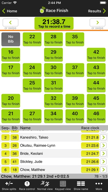 Webscorer Race Timer
