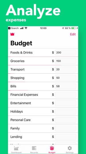 wallet budget expense tracker