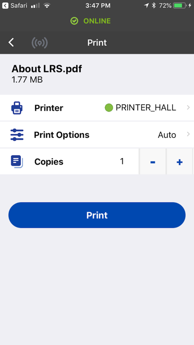 How to cancel & delete VPSX Print for BlackBerry from iphone & ipad 2