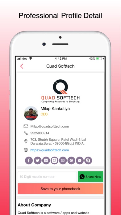 Q Digital Visiting Card screenshot 3