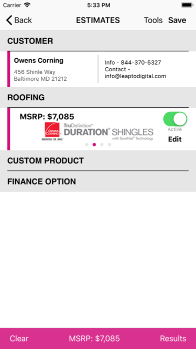 Owens Corning Roofing ProSell screenshot 4
