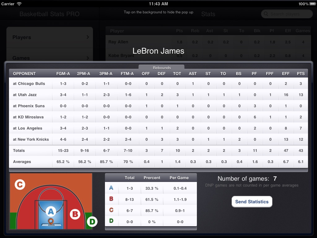 Basketball Stats PRO screenshot 3