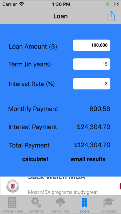 How to cancel & delete collegeFund ~college loan calc from iphone & ipad 3