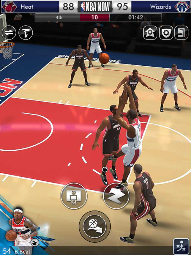 Captura de tela do jogo de basquete móvel da NBA NOW