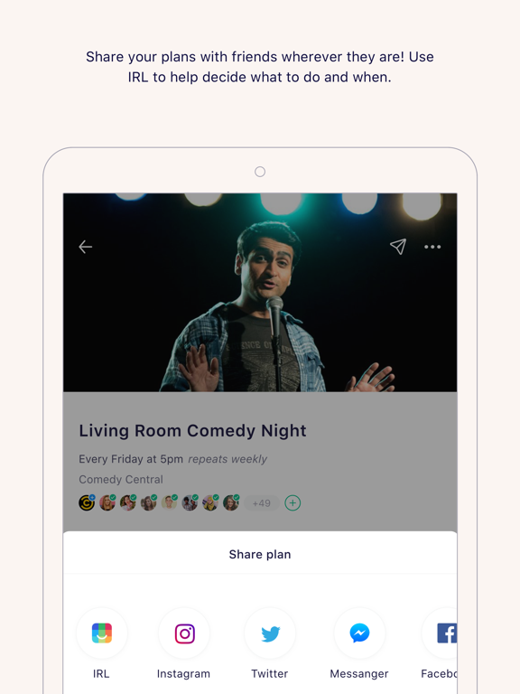 iPad Image of IRL - Social Calendar